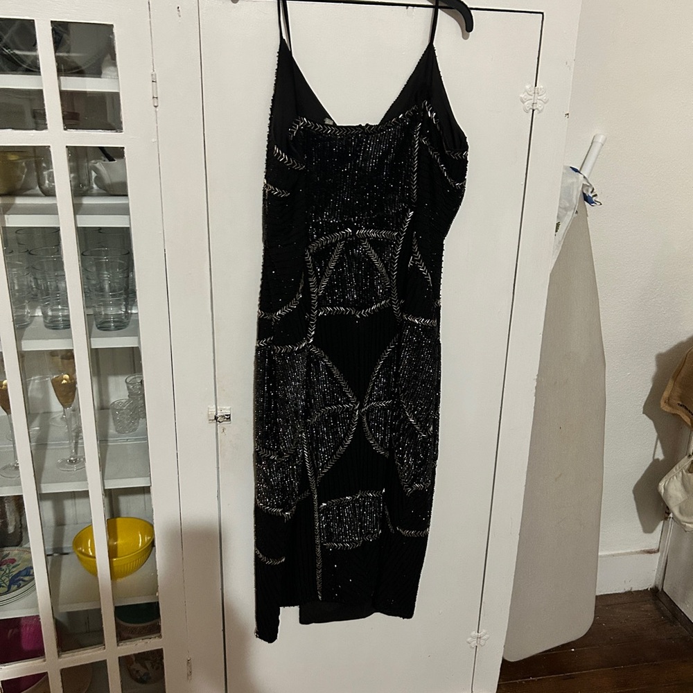 ASOS Black and Silver Midi Dress - Picture 2 of 5